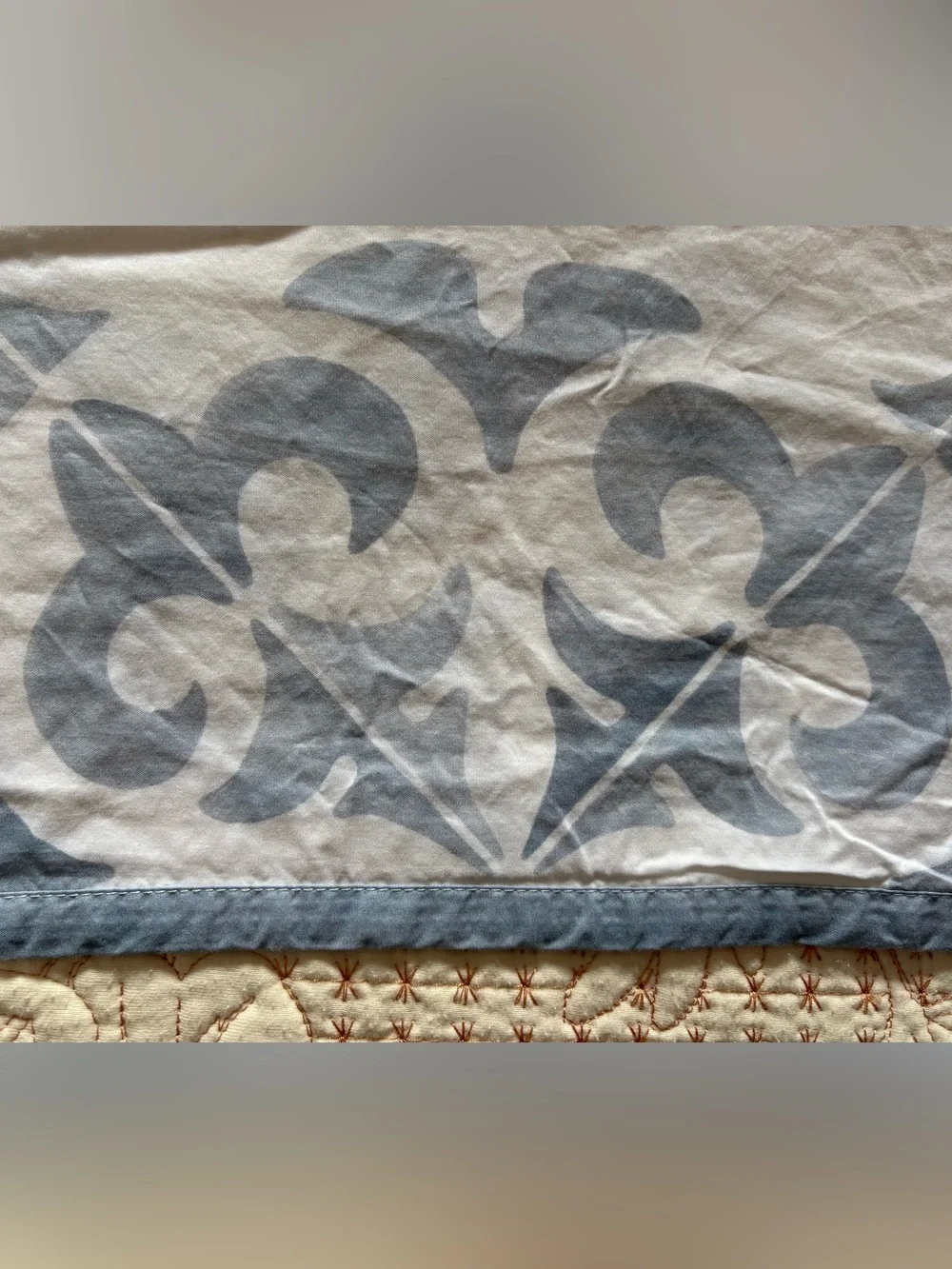 Serena & Lily Coastal Blue Wentworth Percale Queen Duvet Cover